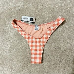 Breath of Youth Pink Gingham Love Fool Bikini Bottom in Size S NWT